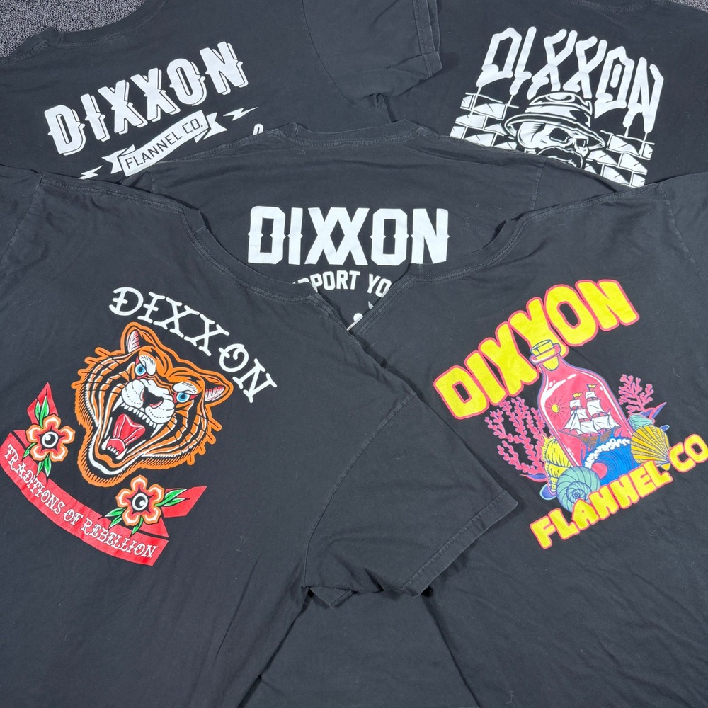 Dixxon Flannel Co Men's 2XL Graphic T-Shirt Bundle of 5 Black Traditional Tattoo